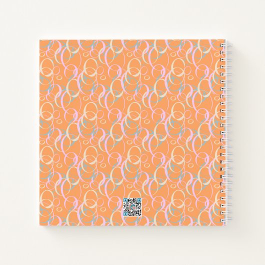 Rosa Gelbe Aqua-Blasen im Orange Bullet Journal Notizblock (Rückseite)