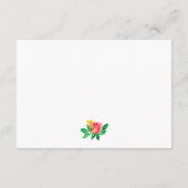 Rosa gelbe Aquarellfarben Blumenempfehlung Begleitkarte (Rückseite)