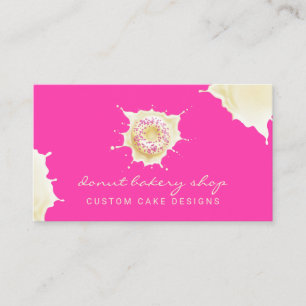 Rosa gelbe Bäckerei Gebäck Süße Creme Donut Visitenkarte