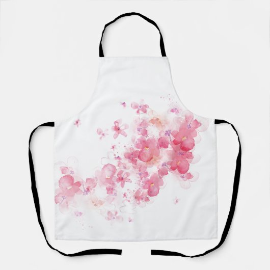 Rosa Gelbe Blume Blumenmuster Abstrakt Art Schürze (Vorderseite)
