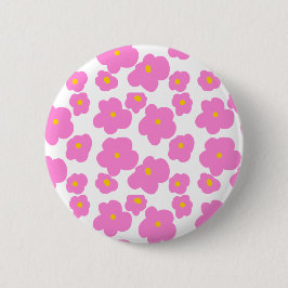 Rosa gelbe Blume Moderne Eleganz Button