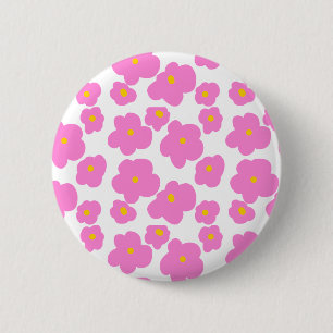 Rosa gelbe Blume Moderne Eleganz Button