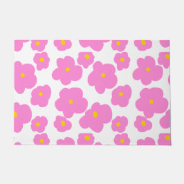 Rosa gelbe Blume Moderne Eleganz Fußmatte