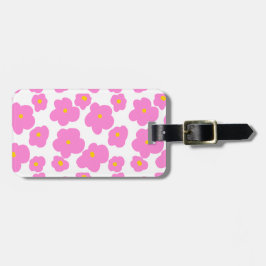 Rosa gelbe Blume Moderne Eleganz Gepäckanhänger