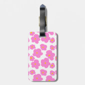 Rosa gelbe Blume Moderne Eleganz Gepäckanhänger (Rückseite vertikal)