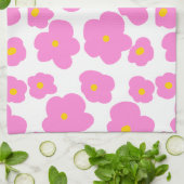 Rosa gelbe Blume Moderne Eleganz Geschirrtuch (Gefaltet)