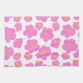 Rosa gelbe Blume Moderne Eleganz Geschirrtuch (Horizontal)