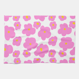 Rosa gelbe Blume Moderne Eleganz Geschirrtuch