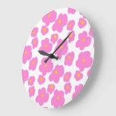 Rosa gelbe Blume Moderne Eleganz Große Wanduhr (Winkel)