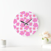 Rosa gelbe Blume Moderne Eleganz Große Wanduhr (Zuhause)