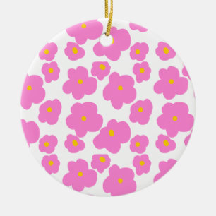 Rosa gelbe Blume Moderne Eleganz Keramik Ornament