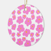 Rosa gelbe Blume Moderne Eleganz Keramik Ornament (Links)