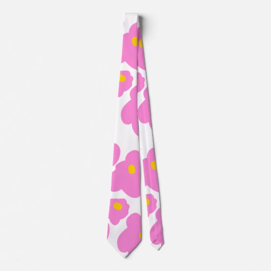 Rosa gelbe Blume Moderne Eleganz Krawatte (Vorderseite)