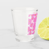 Rosa gelbe Blume Moderne Eleganz Schnapsglas (Links)