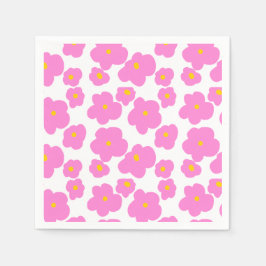 Rosa gelbe Blume Moderne Eleganz Serviette