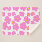 Rosa gelbe Blume Moderne Eleganz Sherpadecke (Vorderseite (Horizontal))