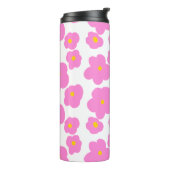 Rosa gelbe Blume Moderne Eleganz Thermosbecher (Nach links gedreht)