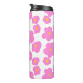 Rosa gelbe Blume Moderne Eleganz Thermosbecher (Nach rechts gedreht)