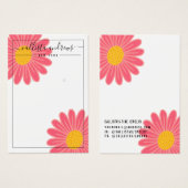 Rosa gelbe Blumen Curry Earring Display Card (Vorne & Hinten)