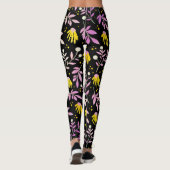 Rosa + Gelbe Blumen Leggings (Rückseite)