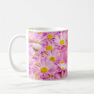 Rosa Gelbe Blumen Nahtloser Hintergrund Kaffeetasse