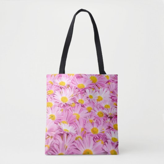 Rosa Gelbe Blumen Nahtloser Hintergrund Tasche (Vorderseite)