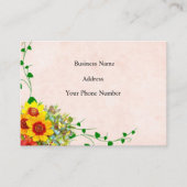 Rosa Gelbe Blumengarten Visitenkarte (Vorderseite)