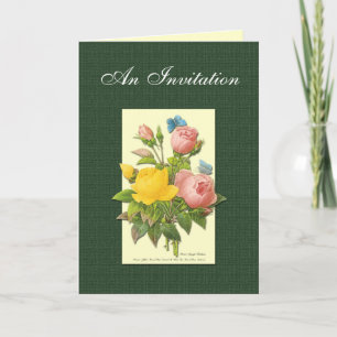 Rosa gelbe botanische Rose individuelle Einladung