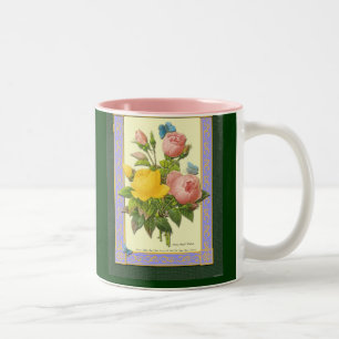 Rosa Gelbe botanische Rose Kaffee Tasse