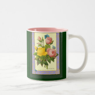 Rosa Gelbe botanische Rose Kaffee Tasse