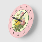 Rosa gelbe botanische Rose Uhr mit Anzahl (Winkel)