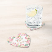 Rosa Gelbe Einhorn Blumenspülung Herz Untersetzer (Vor Ort)