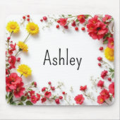 Rosa Gelbe Elegante Blume Mousepad (Vorne)