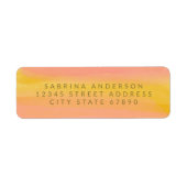 Rosa Gelbe Elegante Wasserfarben Rücksendeadresse (Vorne)