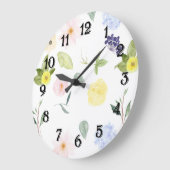 Rosa Gelbe Farbe Große Wanduhr (Winkel)