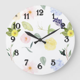 Rosa Gelbe Farbe Große Wanduhr