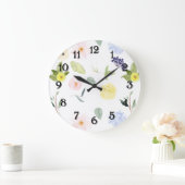 Rosa Gelbe Farbe Große Wanduhr (Zuhause)
