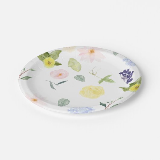 Rosa Gelbe Farbe Pappteller (Schrägansicht)