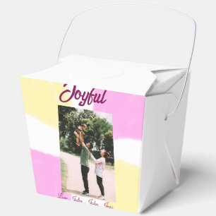 Rosa gelbe Feiertage Foto Familie Retro beide Geschenkschachtel