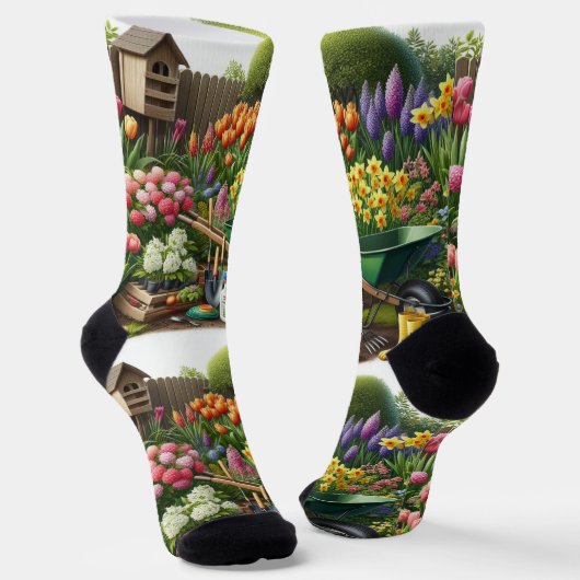 Rosa Gelbe Flora Socken (Gewinkelt)