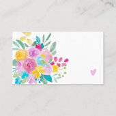 Rosa gelbe florale Aquarellfarben Chorororfolge Vi Visitenkarte (Rückseite)