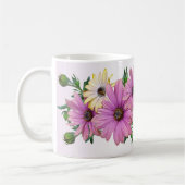 Rosa Gelbe Florale Rustikale Elegante Hochzeit Kaffeetasse (Links)