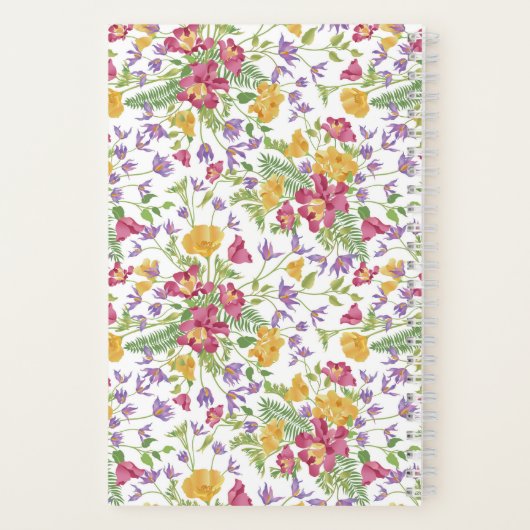 Rosa gelbe florale Weißes Herz Ribbon Rezept Notizblock (Rückseite)