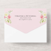 Rosa Gelbe Frühlingssehen All In One Einladung (Rückseite)