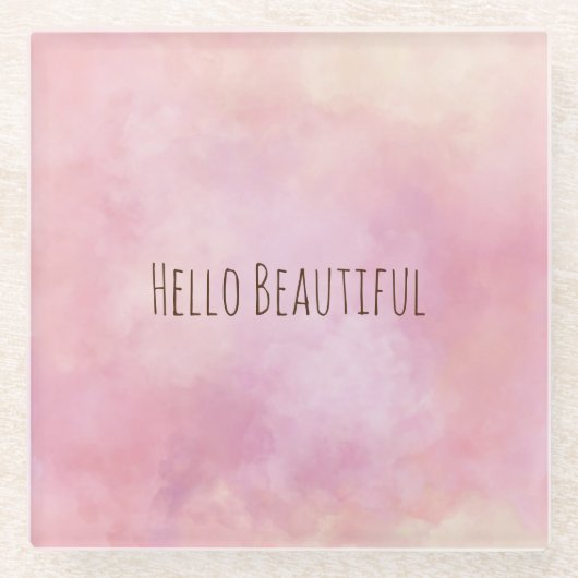 Rosa gelbe Gefärbte Krawatte Glasuntersetzer (Vorderseite)