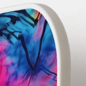 Rosa Gelbe Gefärbte Krawatte Herz-Monogramm Pickleball Schläger (Linke Seite)