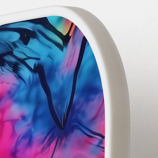 Rosa Gelbe Gefärbte Krawatte Herz-Monogramm Pickleball Schläger (Linke Seite)