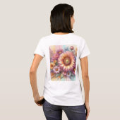 Rosa gelbe Gelbblüte T-Shirt (Schwarz voll)