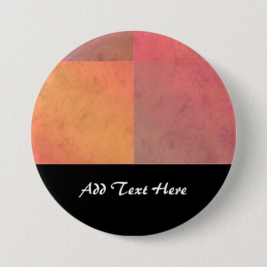 Rosa Gelbe geometrische Wasserfarbe Kunst Button (Vorderseite)