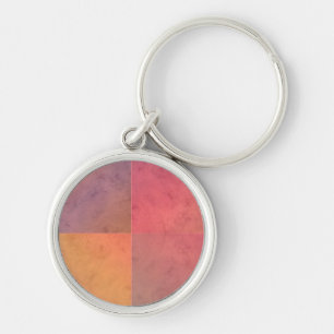 Rosa Gelbe geometrische Wasserfarbe Kunst Schlüsselanhänger